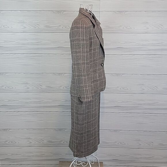 Vintage 80's Evan Picone womens plaid checkered Made in USA suit Size 2 - Picture 6 of 16
